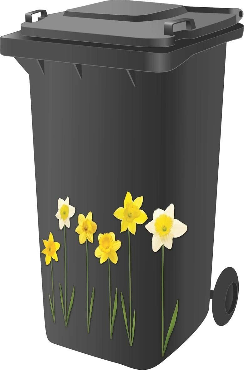 Decorative Wheelie Bin Stickers Self Adhesive Wheely Dustbin House