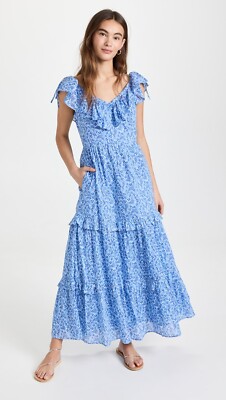 $390 BANJANAN TWIGGY DRESS 100% COTTON MILL FLOWER VISTA SIZE S LINED POCKETS