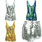 Sequin Playsuit Bodysuit Hot Pants Top Lame Sparkling Shiny Shorts 1920s