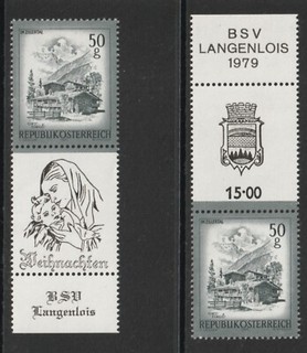 Ö.1979 ANK.Nr.:2 mit Allongen"Weihnachten BSV Langenlois"2 Werte postfrisch