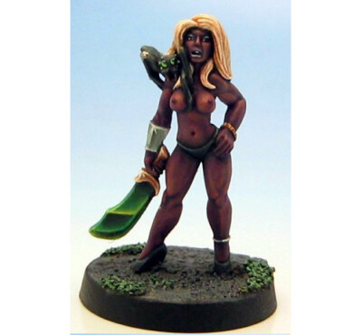 Painted ~ Dark Elf Liralith with pet spider, Hasslefree, painted by Scott Bowser