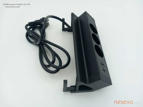 Tischsteckdose mit 3Fach Steckdose, USB-A & USB-C/ Klemmbare Steckdose