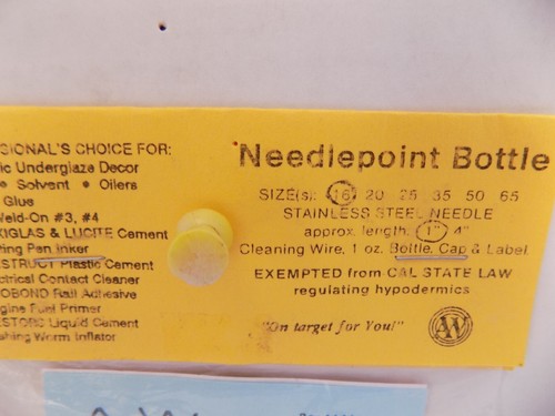 NEEDLEPOINT BOTTLE SIZE 16 W/ SS NEEDLE NEW - Picture 3 of 4