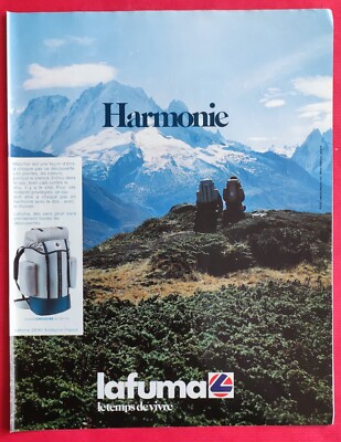 PRESS ADVERTISEMENT: Backpack model CHOUCAS by LAFUMA Le temps de vivre 1982