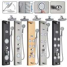 Stainless steel Rainfall Shower Panel Tower Massage Body Jets System Mixer Taps