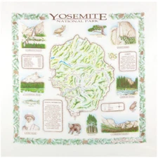 Printed Image Yosemite National Park Info Bandanna California Sierra Nevada