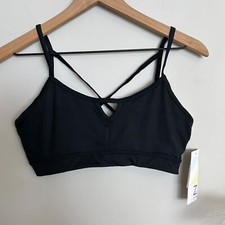 Z by Zella Schwarz Crossback Schlüsselloch Origami Triangel Sport BH