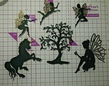 SET OF 6 - FAIRIES  UNICORN DIE CUTS - FOR CARD MAKING OR SCRAPBOOKING