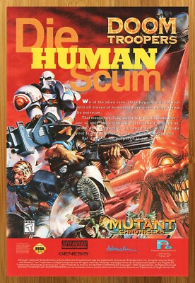 1995 Doom Troopers Mutant Chronicles SNES Sega Genesis Print Ad