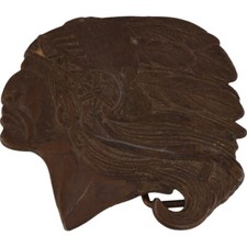 Native American Indian Chief Warrior Biker Hippie 1980s Vintage Belt Buckle