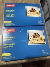 STAPLES PHOTO PLUS GLOSS PAPER/60 SHEETS/4" X 6" Item #648177 NEW SEALED (2 PACK