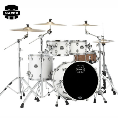 Mapex Saturn Fusion 4-Piece 20'' Maple/Walnut Shell Pack Satin White SR504XRM