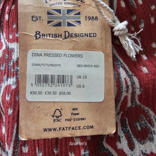 Fat Face Dina Top Pressed Flowers Pattern Size 10 Sleeveless Pockets New - 第 4/12 張圖片