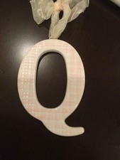 AMSCAN Ceramic Baby Wall Letter Q Light Pink Different Designs 449091