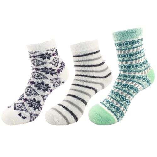 Double Layer Thick Soft Warm Fuzzy Home Cabin Crew Ankle Socks, 3 or 4 Pairs - Picture 7 of 23