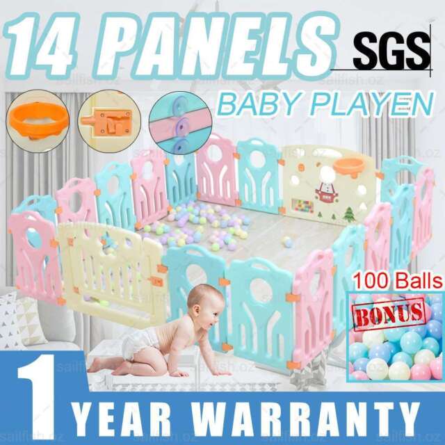 14 Panel +100 balls Baby Playpen Toddler Children Safety Gates Fence Indoor New