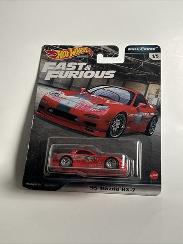 Hot Wheels Premium Fast & Furious 25 aniversario Coches fundidos a presión, Set de 5, Mazda RX-7, Chevy personalizado, Chevelle, Honda Del Sol, Lamborghini Aventador, escala 1:64 HNW46-956P