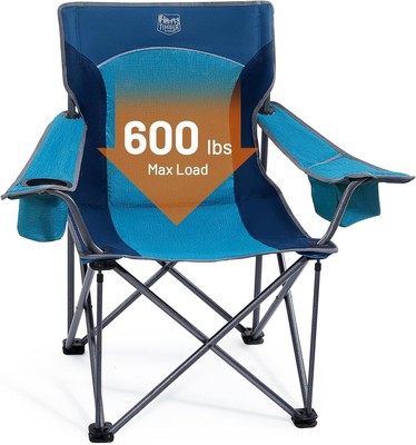 TIMBER RIDGE Oversized Folding Camping Chair for Adults, Oversized, Blue 