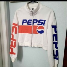 Divided Ladies Size S Zip Up Pepsi Top
