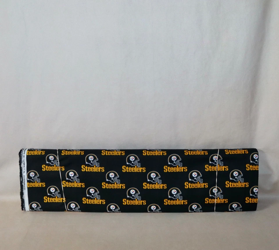 Capacete Pittsburgh Steelers logotipo padrão tecido de algodão NFL 1/4 jarda 9” X 58” novo - Imagem 3 de 4