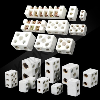 1/2/3 Way Pin Ceramic Porcelain Connector Terminal Block 10A 15A