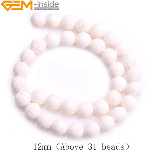 Round White Coral Natural Stone Spong Beads For Jewelry Making 15" 10mm 12mm - Picture 18 of 22