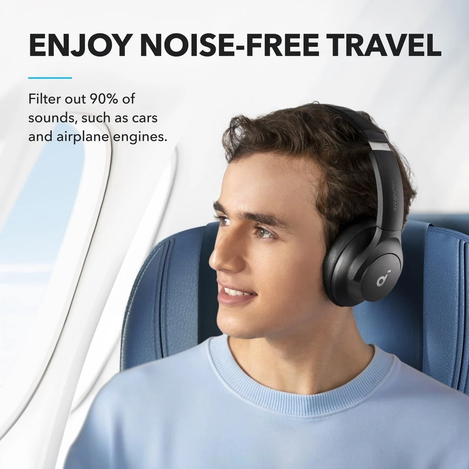 soundcore by Anker Q20i Hybrid Active Noise Cancelling Headphones Large Bass App - Image 2 of 4