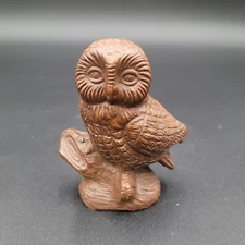 Vintage Red Mill Mfg. Owl on branch Figurine 3.75 in tall Handmade USA