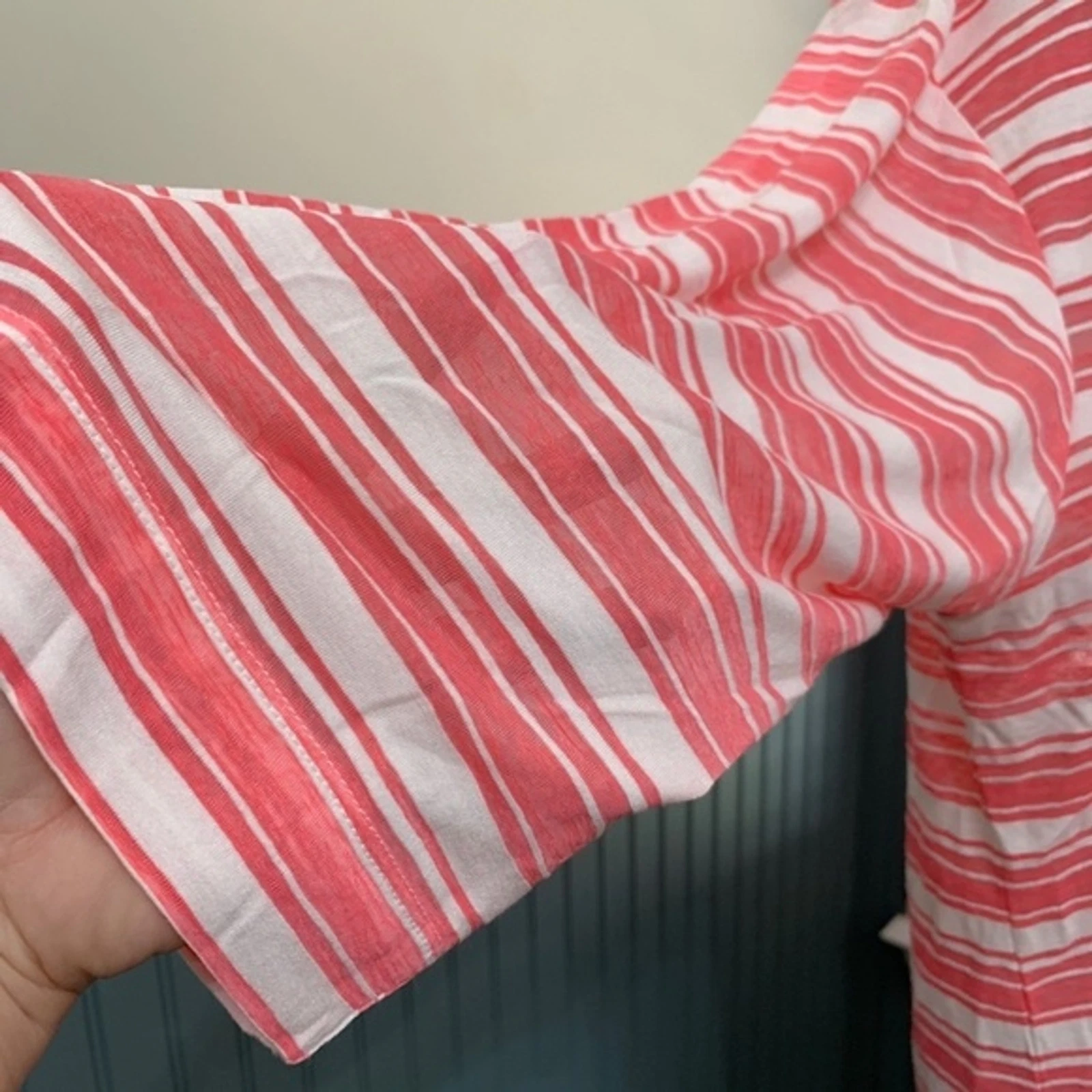 VETEMENTS Felpa con cappuccio Calvin Klein Sheer Performance Athletic rosa e bianca a righe taglia large