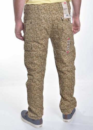 Levis Jeans Mens $68 Slim Straight Fit Beige Camo Stretch Cargo Pants 30 x 32 - Picture 3 of 4