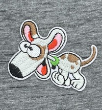 DOG-PUPPY-CARTOON-EMBROIDERED IRON ON PATCH APPROXIMATELY 1.75  X 2.25  