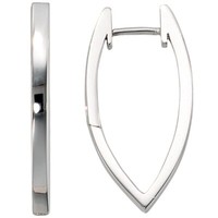 Paar Silbercreolen Creolen Creole Aus 925 Silber, Oval, Ohrschmuck, Damen