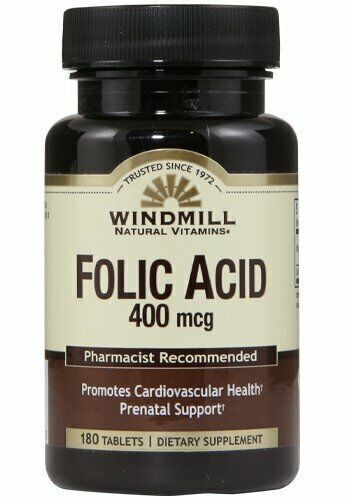 Windmill Natural Folic Acid Tablets Cardiovascular Health 400mcg 180 Each 6 Pack - Picture 3 of 4