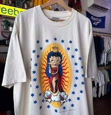 Betty Boop Rare Design Retro Style White Unisex T shirt Classic Style S-5XL