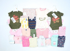 Bulk Lot Of 23 Girls Toddler Size 0-3 Month Mixed Season Tops Bottoms Sleepers