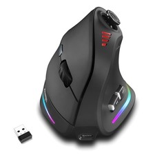 Gaming Mouse 5D Rocker Wireless Vertical 24000 DPI 12 Buttons Black