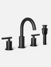 Forious Widespread Bathroom Faucet Matte Black 3 Handle with Pop Up Drain