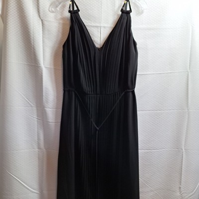 WHITE HOUSE BLACK MARKET Pleated Maxi Dress Sz 4 Sleeveless Vamp Whimsigoth Sexy