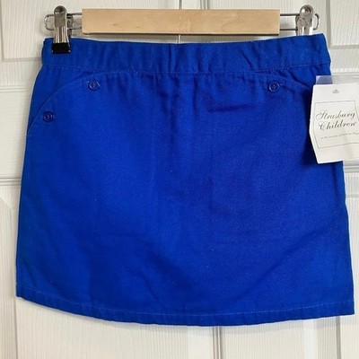 Strasburg Royal Blue Girls Skirt Skort Cargo Style 100% Cotton Size 8Y NEW