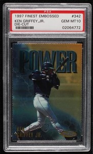 1997 Topps Finest Rare - Gold Embossed Ken Griffey Jr #342 PSA 10 GEM MT HOF