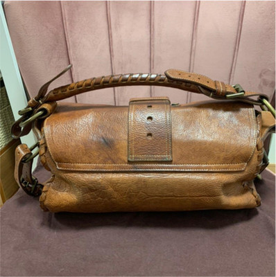 Mulberry Leather Shoulder Bag Handbag Auth Brown Medium Women UK
