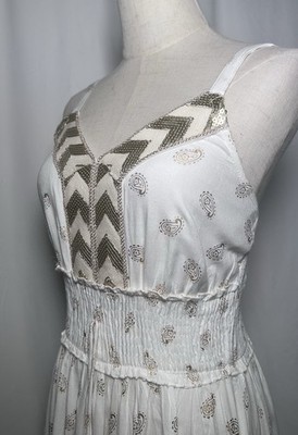Anthropologie Me 2 Magic Maxi Dress Medium Flare Boho Embroidered Gold White | eBay Anthropologie Me 2 Magic Maxi Dress Medium Flare Boho Embroidered Gold White | eBay