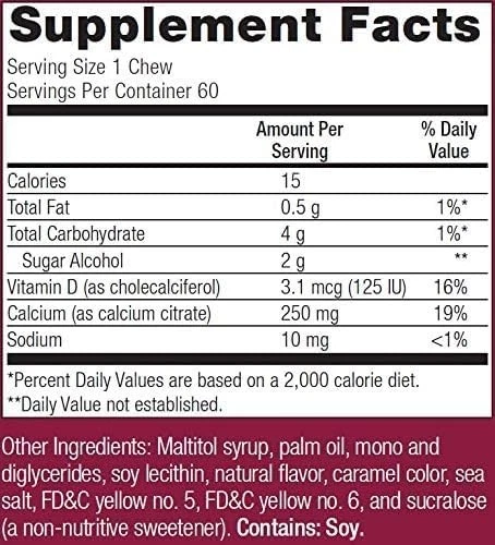 Ventaja bariátrica citrato de calcio bocados masticables 250 mg con vitamina D3 para Bari... Foto 2 de 4