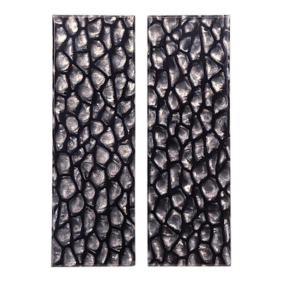 Silver & Black Reptile Patterned Pearl Scale Sets Knife Handles Gun Grips