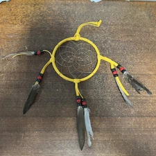 Navajo Native American Dream Catcher Curtis Bitsui Dream Catcher 4" Tanish Wow F