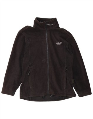 JACK WOLFSKIN Mens Fleece Jacket UK 38 Medium Black Polyester DO01