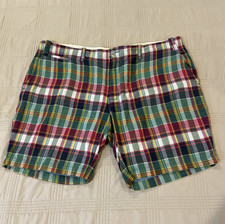 Polo Ralph Lauren Men's India Madras Plaid Shorts Size 42 MultiColor 100 Cotton
