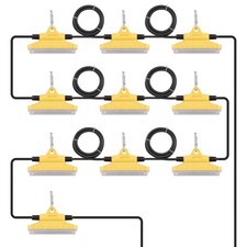 100FT Construction String Lights, 150W 15000LM, 10PCs String Work Light, 5000-55