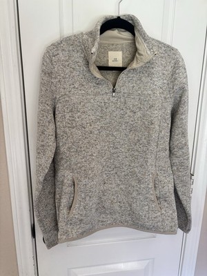 Thread & Supply Women Gray Marled Multicolored 1/4 Zip Pullover Fleece Sz Large