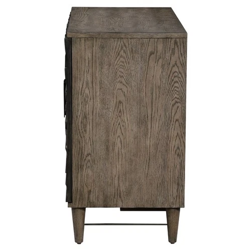 Uttermost 25085 Shield 40"W 4 Shelf Solid Wood Accent Cabinet - Ebony / Gray - Picture 7 of 9